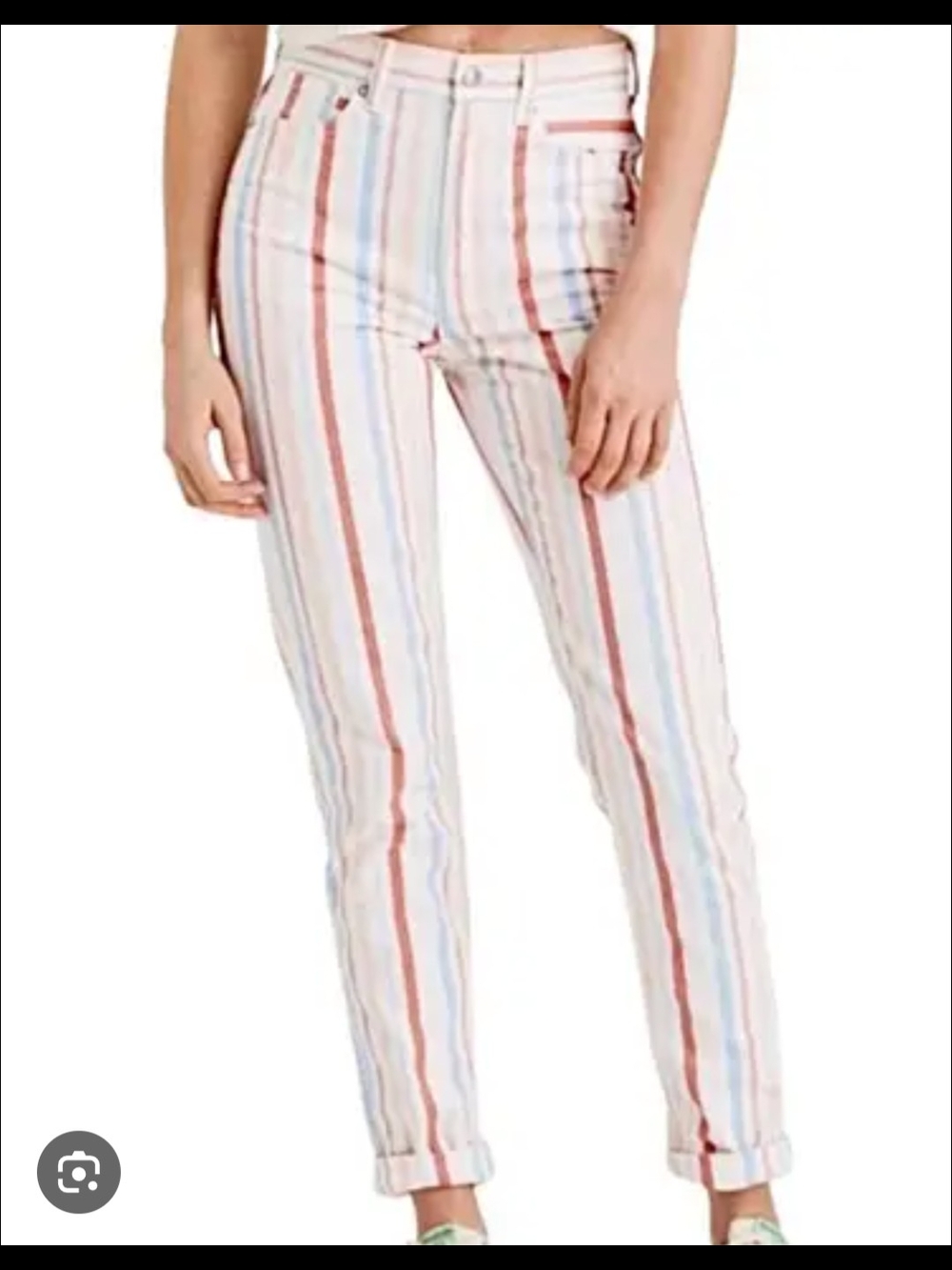American Eagle Striped High-Rise Mom Jeans | 12 X-long | NWT